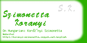 szimonetta koranyi business card